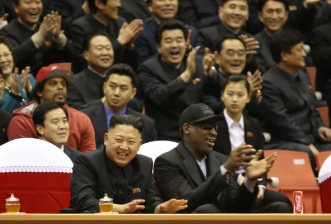 Búrlivák Rodman sledoval zápas s diktátorom Kimom Čong-unom