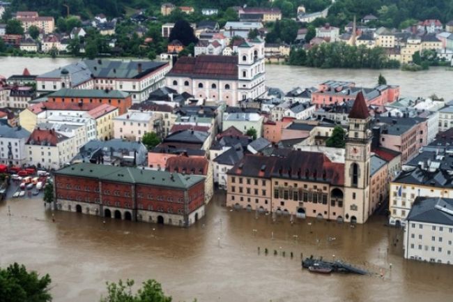 Hladina Dunaja v Passau je najvyššia v dejinách