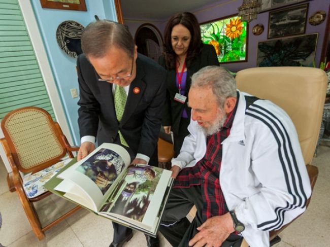 Fidel Castro sa stretol so šéfom OSN a hlavou Brazílie