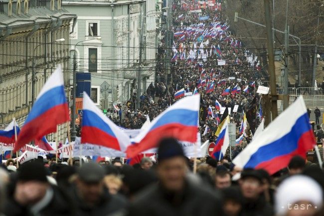 V Moskve protestovali na podporu vyslania ruských vojsk na Ukrajinu