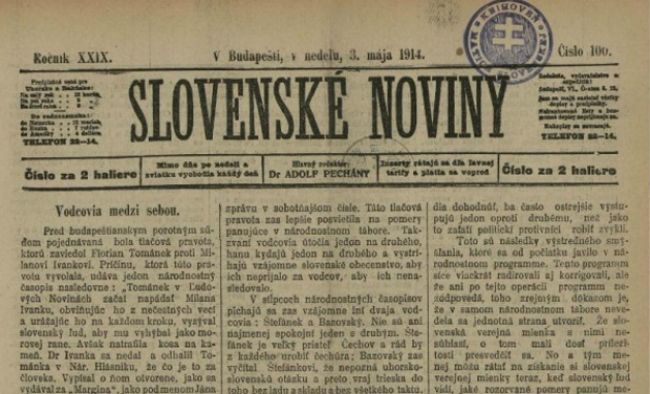Pred 165 rokmi začali vo Viedni vychádzať Slovenské noviny