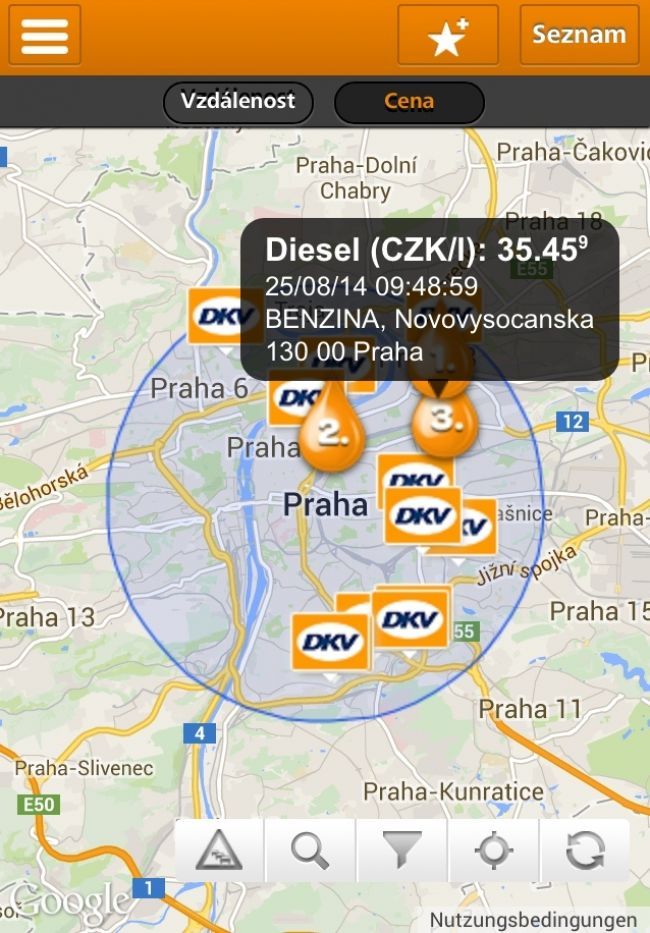 DKV aplikácia ukazuje ceny palív aj v lokálnych menách