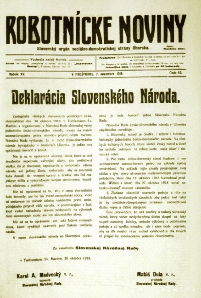 Pripomíname si prijatie Deklarácie slovenského národa