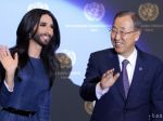 Šéf OSN sa stretol s bradatou speváčkou Conchitou Wurst