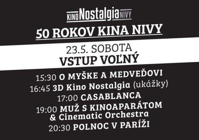 V Nostalgii si pripomenú 50 rokov kina Nivy