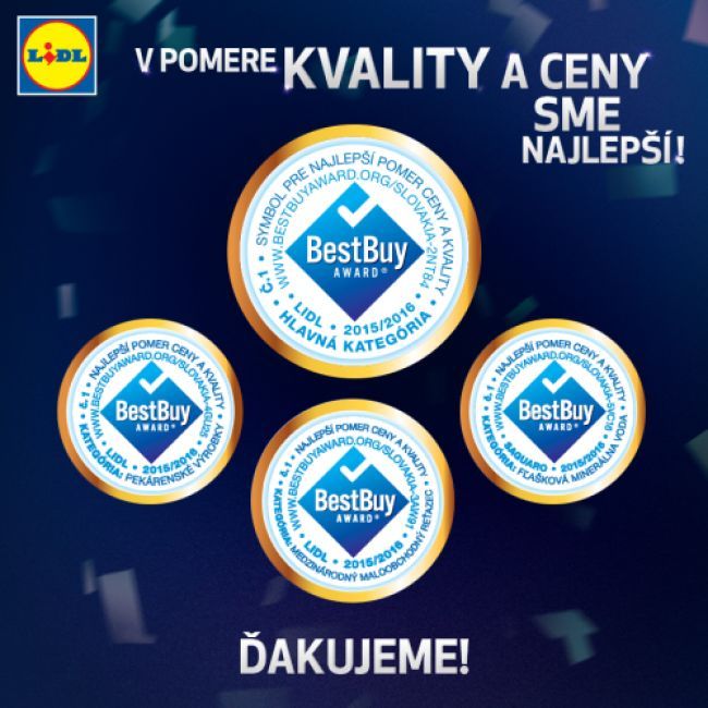 Lidl získal ocenenie za najlepší pomer a kvality a ceny