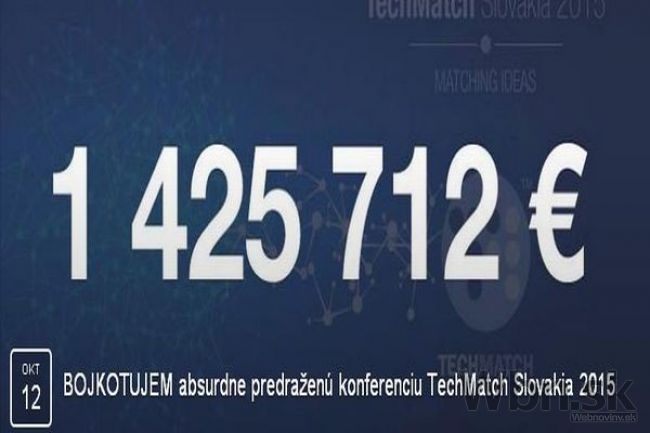 Bojkotujte predražený TechMatch, vyzývajú ľudia na Facebooku