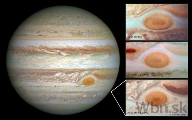 Červená škvrna na Jupiteri sa zmenšila o stovky kilometrov