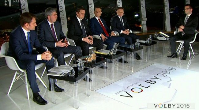 Posledná predvolebná diskusia: Fico, Procházka, Danko, Bugár, Matovič