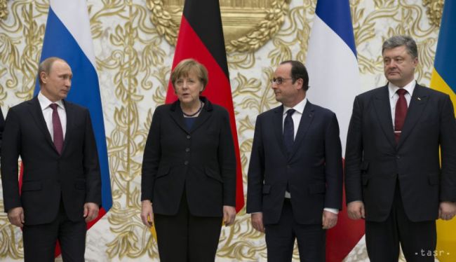 Putin, Merkelová, Hollande, Porošenko hovorili o konflikte na Ukrajine