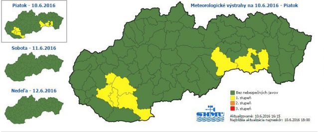 Na juhu stredného a na východe Slovenska môžu byť búrky