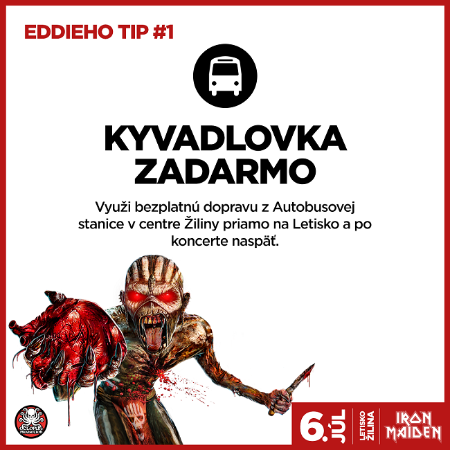 Iron Maiden ponúknu na koncert v Žiline kyvadlovú dopravu autobusmi zadarmo