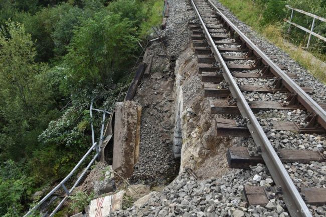 ŽSR začali opravovať zosunutý železničný most vo Vysokých Tatrách