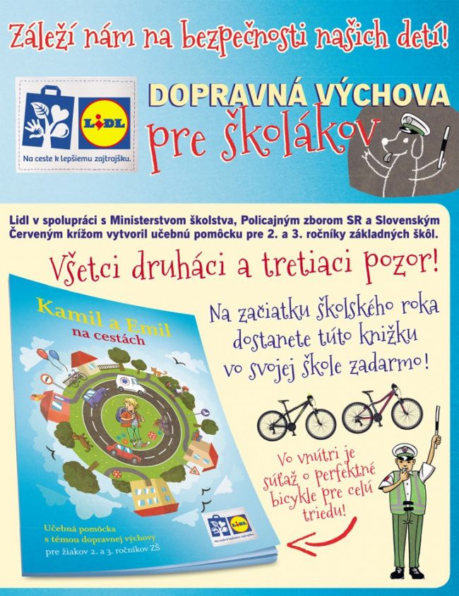 Lidl venuje všetkým druhákom a tretiakom knižku o dopravnej výchove