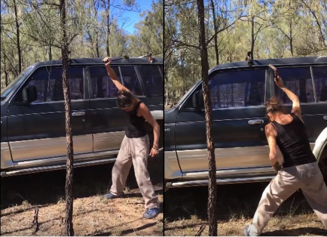 Video: Žena sa pokúša dostať do auta rozbitím okna