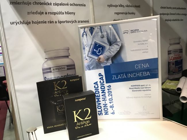Produkt K2 AntiAge od slovenskej Kompavy získal ocenenie Zlatá Incheba