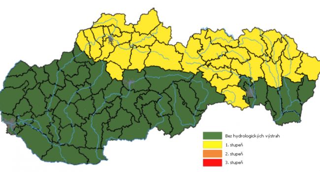 SHMÚ: Severnejším okresom Slovenska hrozí ľadová povodeň