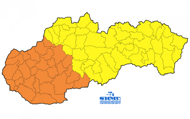 Meteorológovia vydali pre Slovensko dve výstrahy 