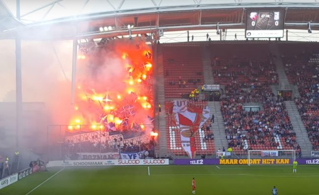 Video: Poľskí fanúšikovia to na zápase s Utrechtom poriadne rozbalili