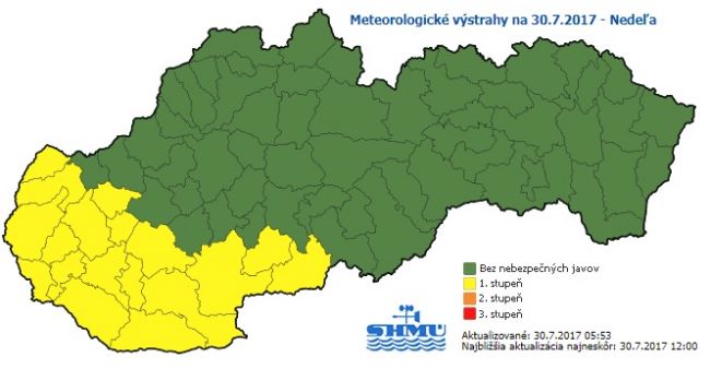 SHMÚ: Západ Slovenska dnes potrápia vysoké teploty