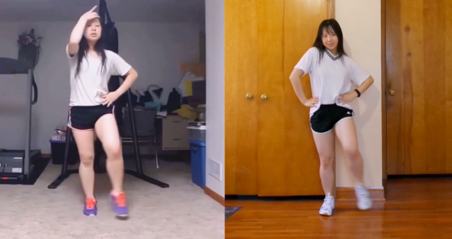 Video:Dievča 2 roky trénovalo tanečné zostavy,pokrok sa ukázal aj na ubúdajúcich kilách
