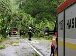 Hasiči v noci odstraňovali na niekoľkých miestach popadané stromy z ciest