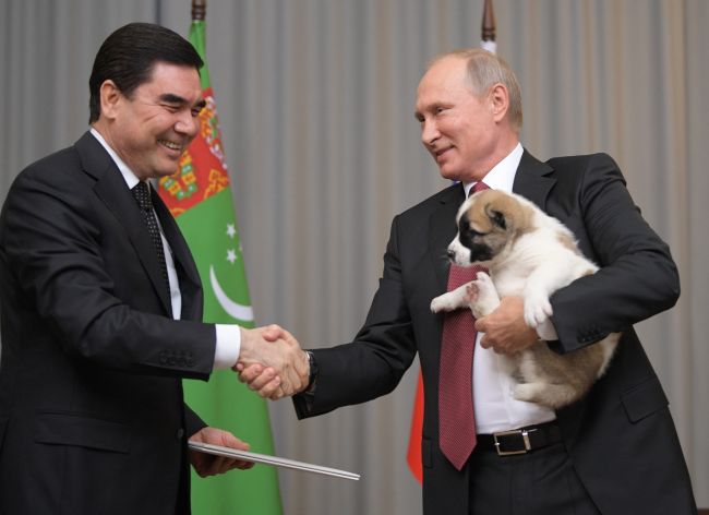 Putin dostal od turkménskeho lídra k narodeninám vzácneho psa