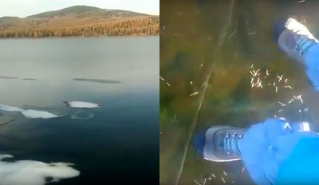 Video: Spod zamrznutého jazera počuť záhadné zvuky