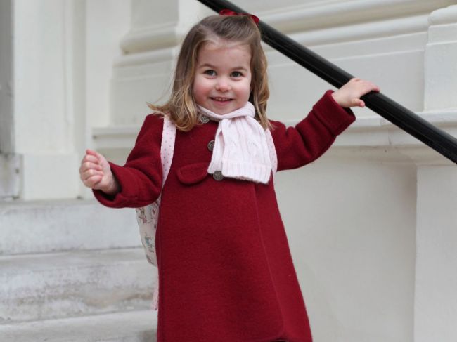 Britská princezná Charlotte strávila svoj prvý deň v materskej škole