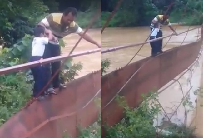 Video: Nechali by ste svoje dieťa prejsť po takomto nebezpečnom moste?