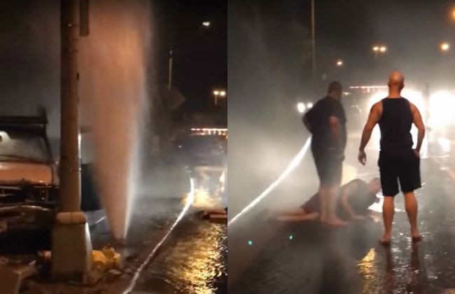 Video: Do hydrantu narazil kamión. Celú ulicu okamžite postihla potopa