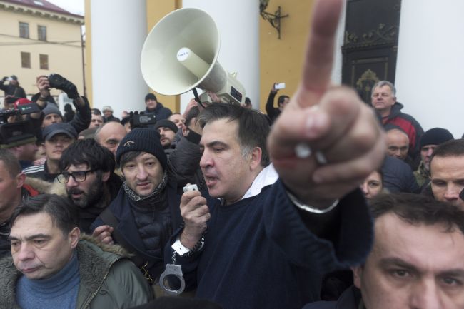 Saakašvili viedol demonštráciu proti ukrajinskému prezidentovi Porošenkovi