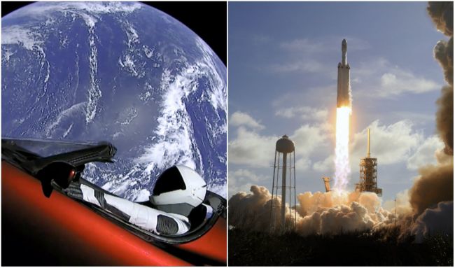 Najsilnejšia nosná raketa sveta odštartovala na svoj prvý let. Do vesmíru vyniesla auto
