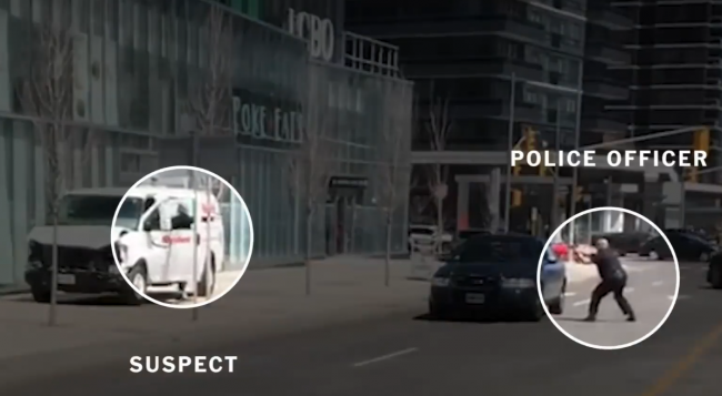 Video: Svedkovia zachytili, ako polícia zadržala útočníka s dodávkou