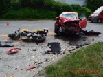 FOTO: Po zrážke s autom na križovatke v Rožňave zomrel 24-ročný motorkár