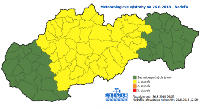 Na strednom Slovensku môže v nedeľu napršať 35 až 50 mm zrážok