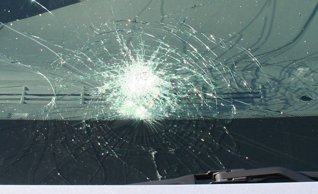 Motorista zbadal na skle pavúka, auto skončilo na streche