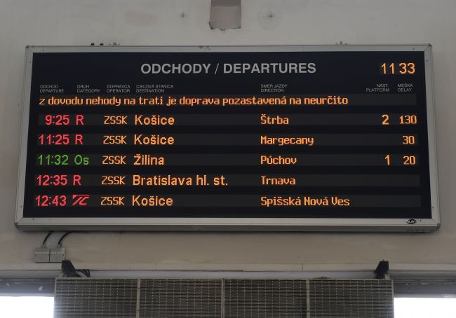 Vlaková doprava v Bratislave je pre poruchu prerušená, vlaky meškajú hodiny