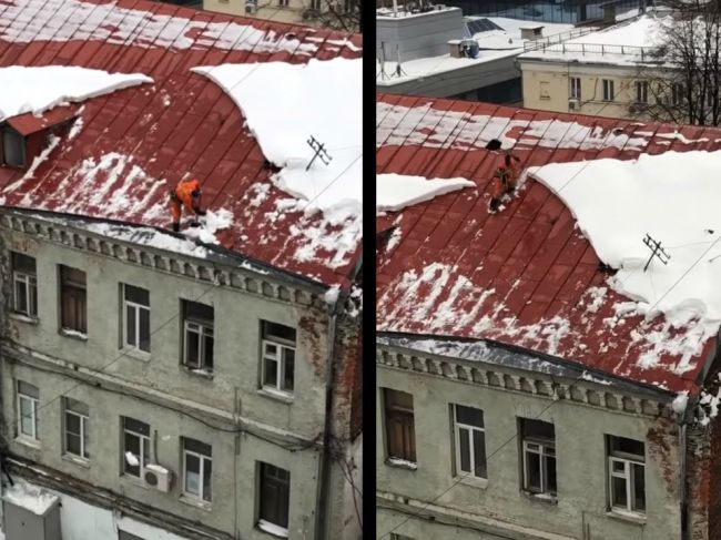 Video: Posledné momenty pred pádom robotníka zo strechy