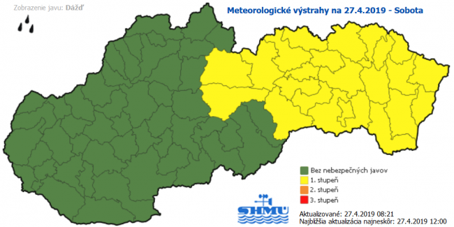 Východ a časť stredného Slovenska čakajú silné dažde