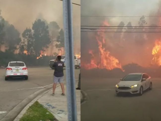 Video: Okoloidúci sa prišli pozrieť na požiar. Rýchlo zistili, že spravili chybu