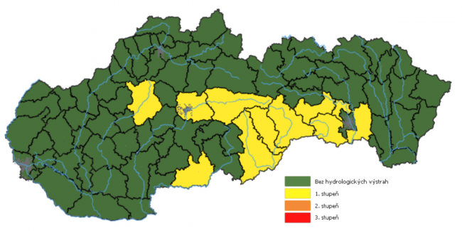 Meteorológovia očakávajú vzostup vodných hladín