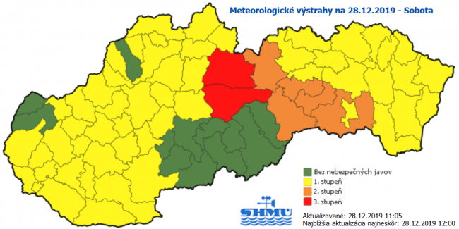 SHMÚ: Na západe a východe Slovenska zafúka, na severe hrozia snehové záveje