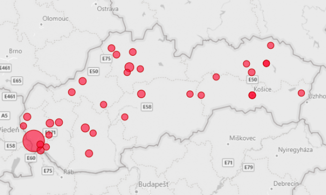 Interaktívna mapa: Na týchto miestach sú ľudia infikovaní novým korovavírusom