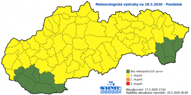 SHMÚ varuje pred nízkymi teplotami a prízemným mrazom počas noci