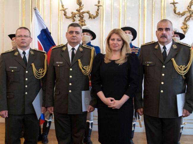 Prezidentka vymenovala nových generálov, ocenila úlohu vojakov v čase pandémie