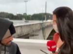 Video: Reportérku prepadli v priamom prenose, bezdomovec ju ohrozil nožom