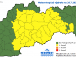 SHMÚ varuje pred búrkami vo viacerých okresoch Slovenska
