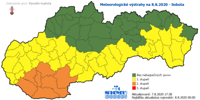 SHMÚ upozorňuje na vysoké teploty na väčšine Slovenska