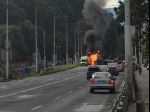 Autobus v Banskej Bystrici zachvátili plamene